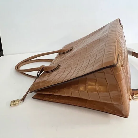 Michael Kors Croc Embossed Leather Adjustable Handbag Crossbody - Picture 12 of 16